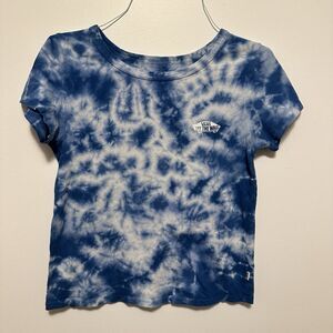 Vans Tie Dye T-Shirt Logo Graphic Tee Blue Cotton Sz S Skater T Shirt Baby Tee